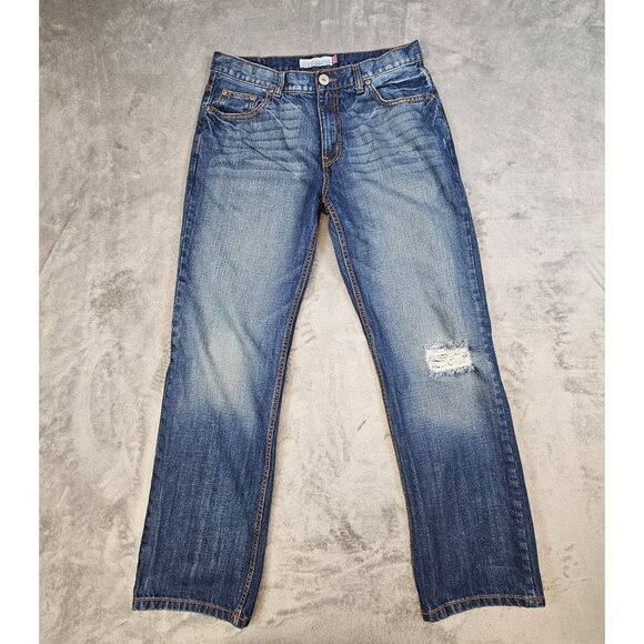 Aeropostale Essex Straight Leg Jeans Men's 36x33 * Distressed Medium Wash‎ Denim - Picture 1 of 11